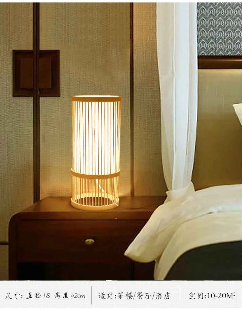 Art Chinese Floor Lamp Retro Bamboo Weaving Living Room Tea Room Japanese Bedroom Classic Creative Ornament Lighting Fixtures
