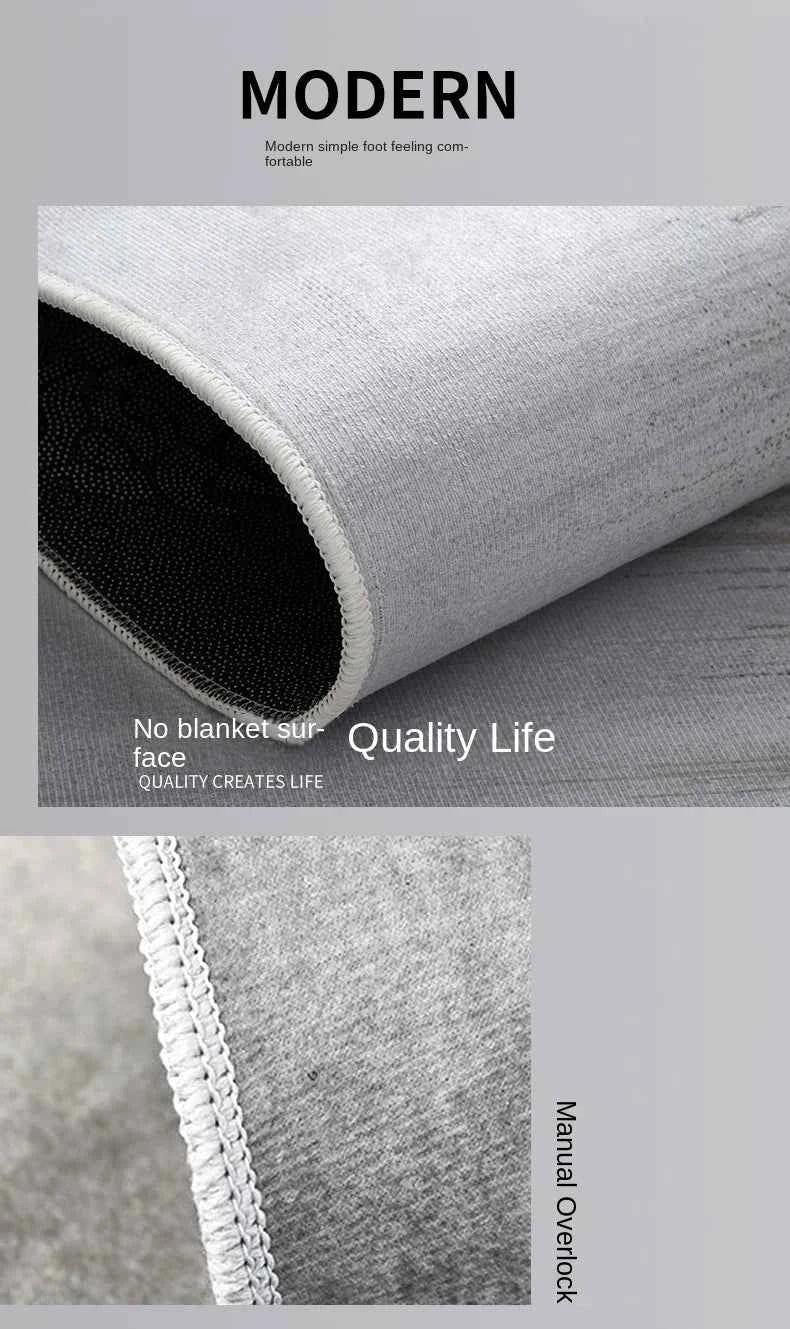Modern Simple Living Room Decoration Carpet Large Area Soft Lounge Rug Gray Nordic Rugs for Bedroom Washable Anti-slip Floor Mat