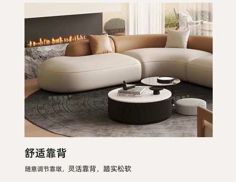 Curved Individual Living Room Sofas Corner Recliner Luxury Nordic Sofas Modern Cloud Single Floor Designer Wood Divano Furniture