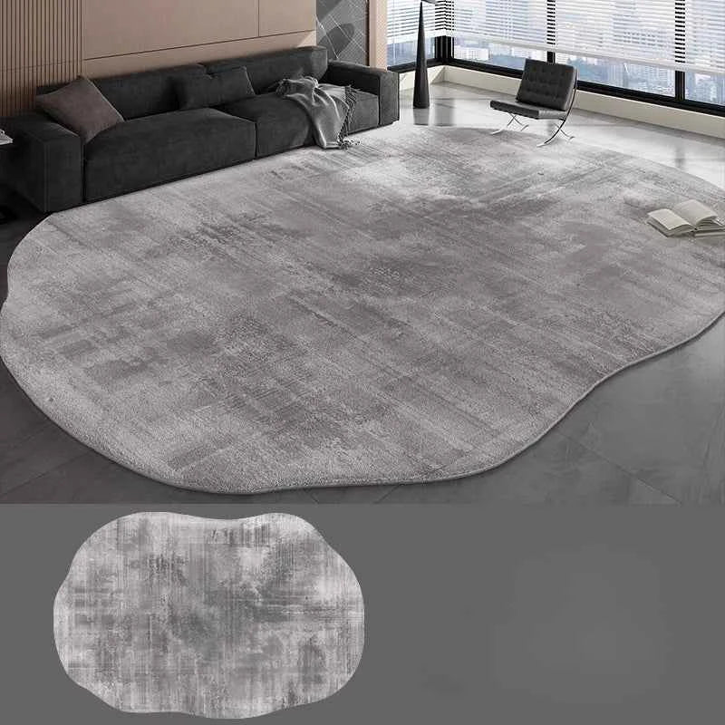 Irregular Shapes Carpets for Living Room Fluffy Soft Lounge Floor Mat HomeThick Plush Rug Large Area Bedroom Decor Grey Carpet