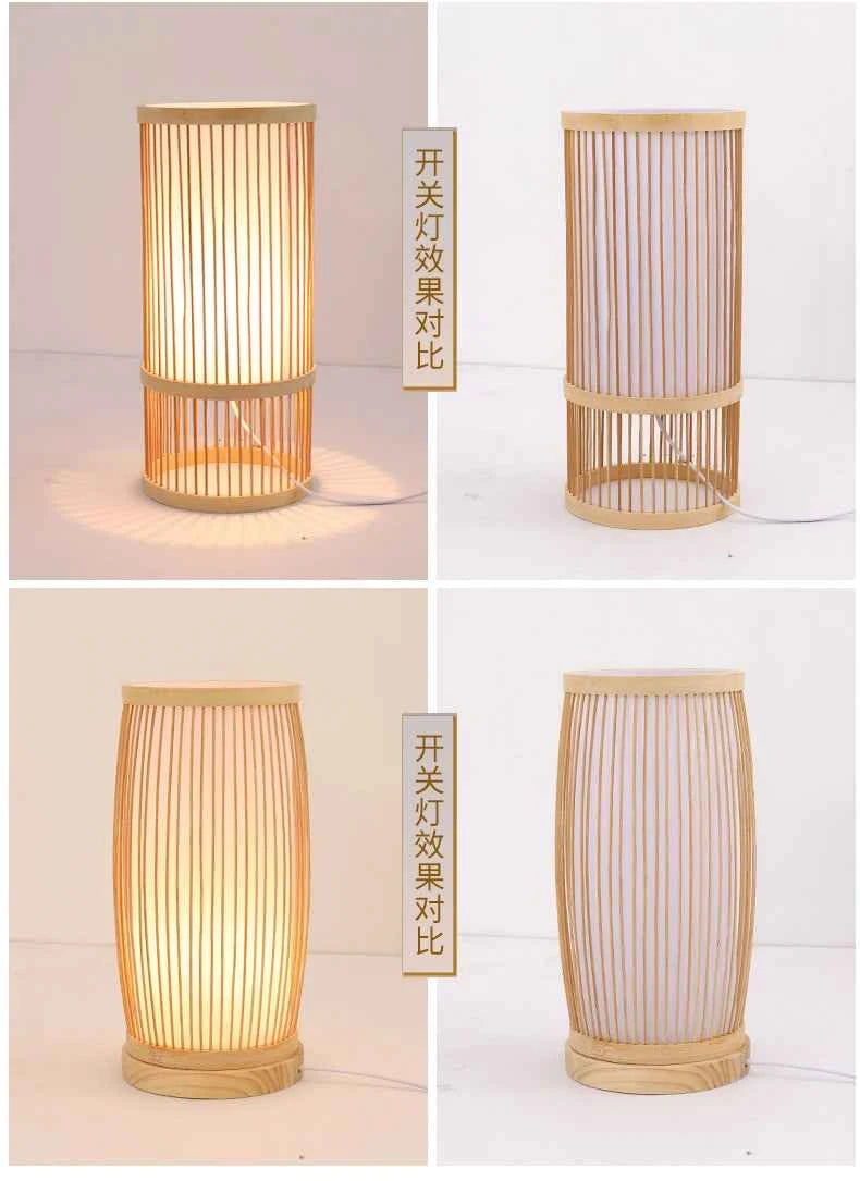 Art Chinese Floor Lamp Retro Bamboo Weaving Living Room Tea Room Japanese Bedroom Classic Creative Ornament Lighting Fixtures