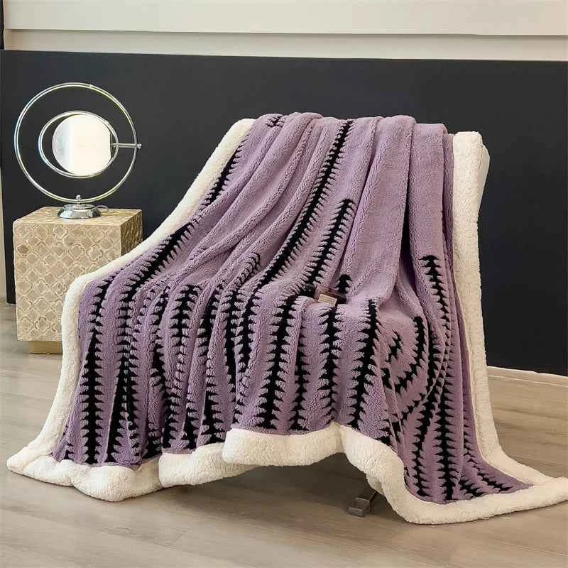 Blanket Quilt New Thickened Cloud-feel Fleece Double-layer  Plush Winter Wool Knee Nap Four Seasons Blankets for Sofas Sleeping