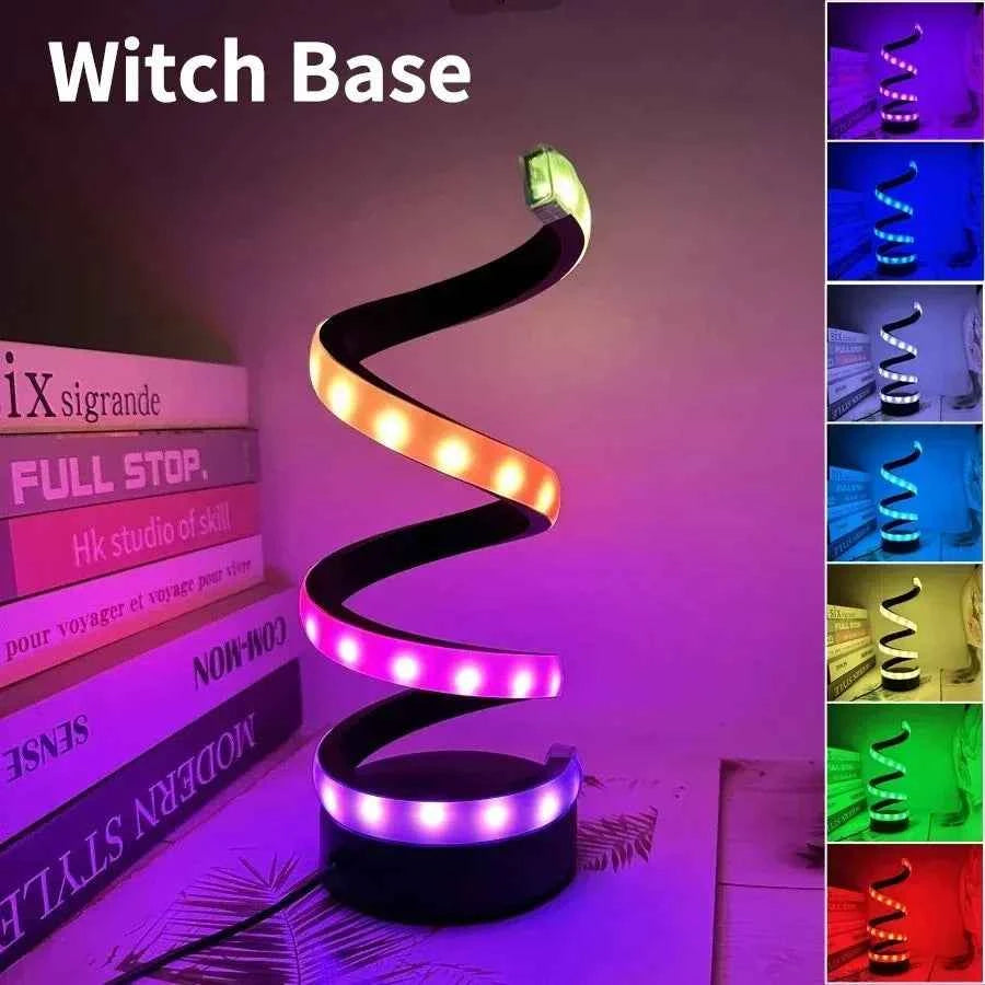 Creative Spiral LED Night Light 3 Colors Dimmable Desk Lamp Reading Light for Living Room Office Desk Bedroom Bedside Decor