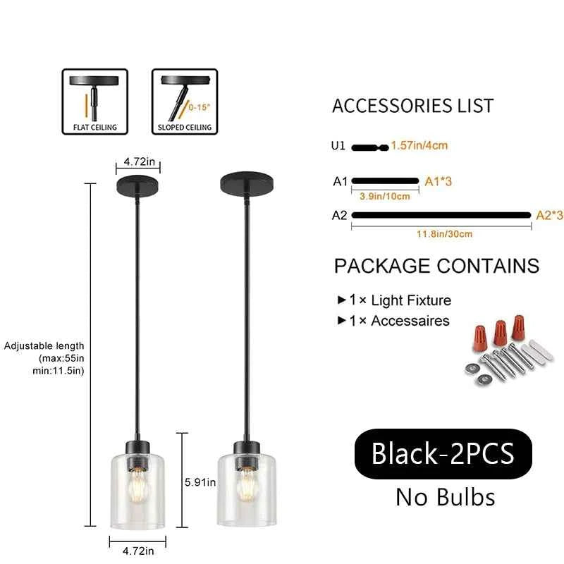 ﻿ Modern Industrial Pendant Lamp Glass Hanging  Adjustable height Kitchen Dining Room Bedroom Bedside bathroom Decor Lights