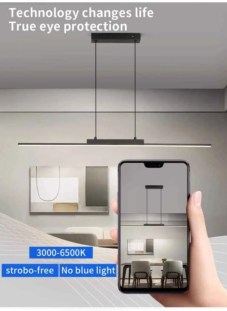 Pendant Lights Modern Simple Dining Room Lights For Kitchen Long Chandelier Living Room Pendant Lamp Home Decoration Lighting