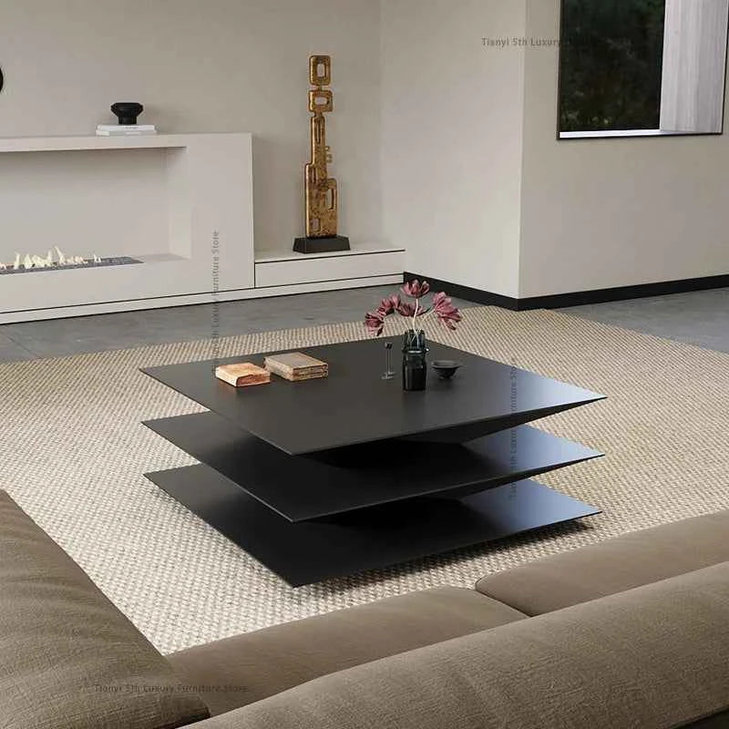 Minimalism Italian Coffee Tables Nordic Black Villa Living Room Coffee Tables Luxury Originality Home Furniture Couchtisch FYCT