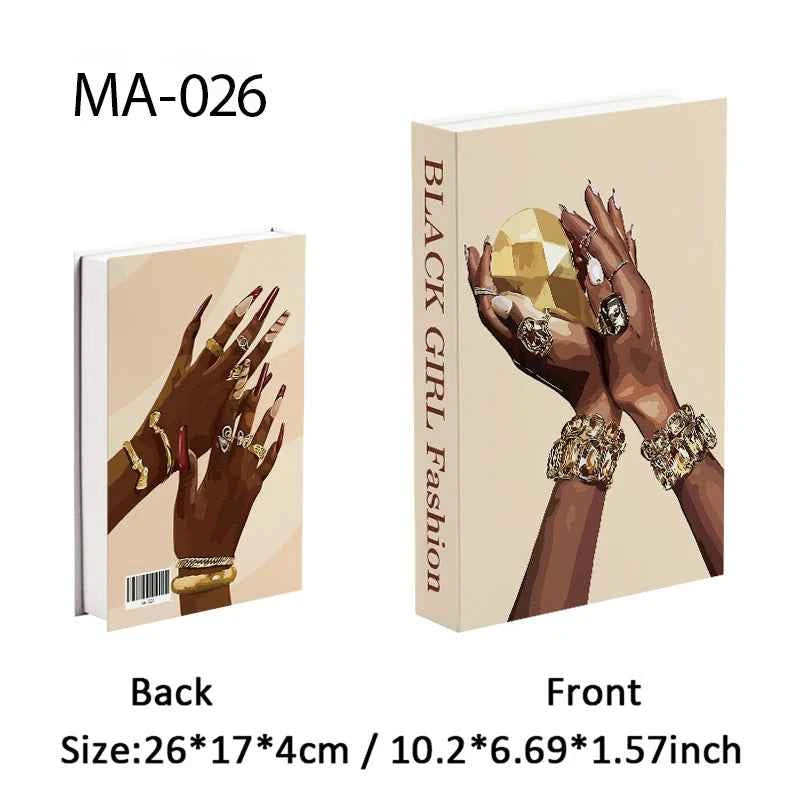 Luxury Openable Fake Books Box Decoration Fashion Black Women Magazine Coffee Table Book Villa Hotel Home Decor Shooting Props