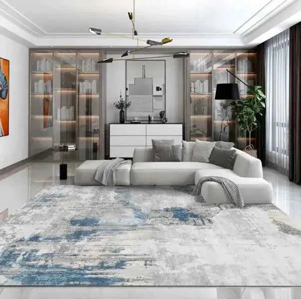 Modern Simple Living Room Decoration Carpet Large Area Soft Lounge Rug Gray Nordic Rugs for Bedroom Washable Anti-slip Floor Mat