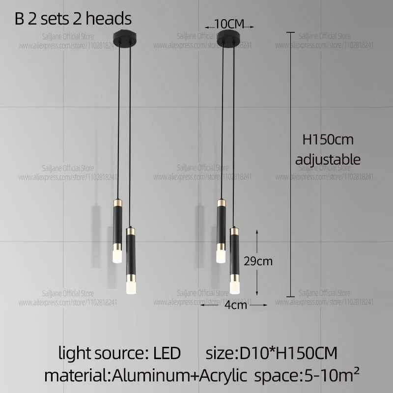 Modern LED Long Pendent Lamp Hanging Bedroom Bedhead pendant Light Suitable For Restaurant Bar Counter Decoration Chandelier