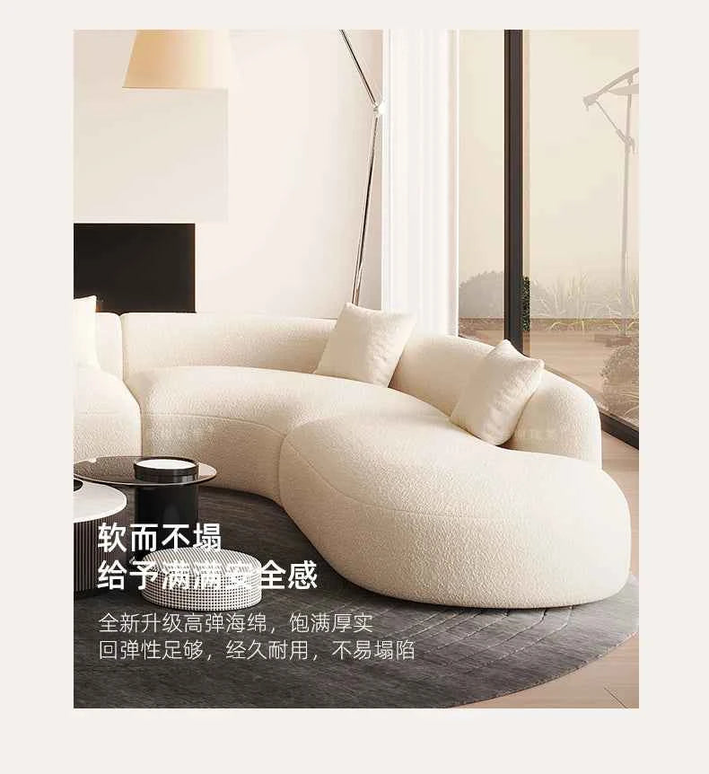 Curved Individual Living Room Sofas Corner Recliner Luxury Nordic Sofas Modern Cloud Single Floor Designer Wood Divano Furniture