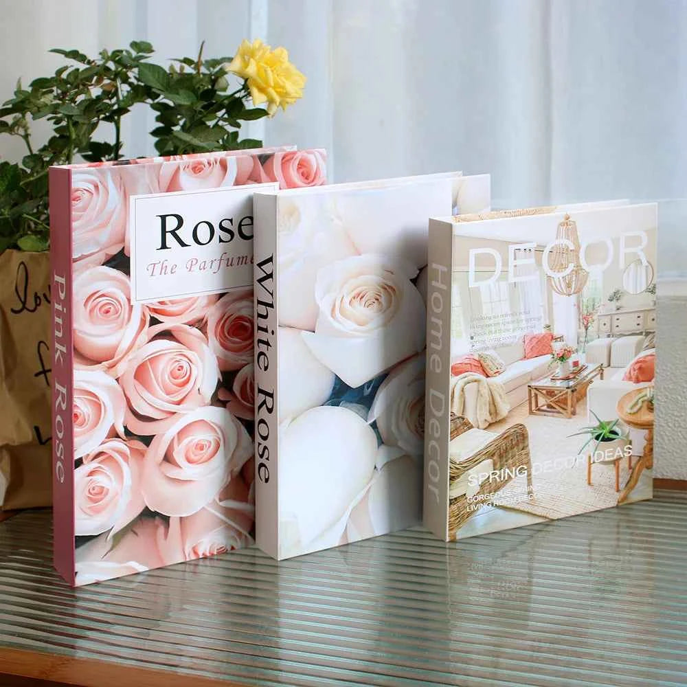3Pcs/Set Luxury Decoration Fake Books Rich in layers Set of fake books Home Decor Ornaments cosmetic room Coffee Table Book