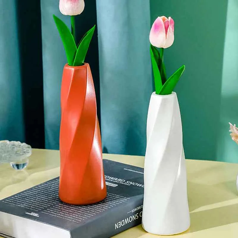 Simple Vase Decoration Living Room Flower Arrangement Vase Dining Table Light Luxury Style Vase Home Dried Flower Storage Bottle