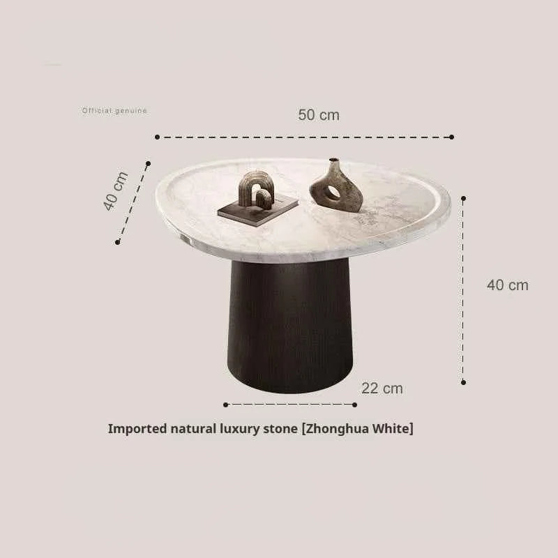 "Luxury Natural Stone Coffee Table - Italian Designer Marble Tea Table, Artistic Freeform Shape for Modern Living Room"