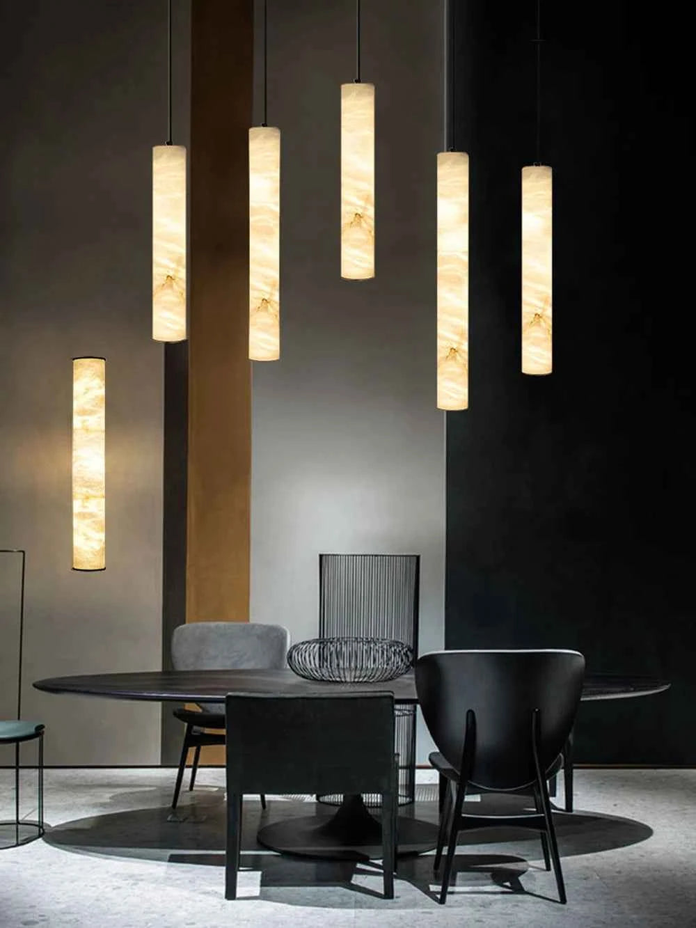 Suspension Luminaire Lampen Dinning Room Pendant Light 2025 Trendy Natural Marble Hanging Lamps LED Alabaster Chandelier