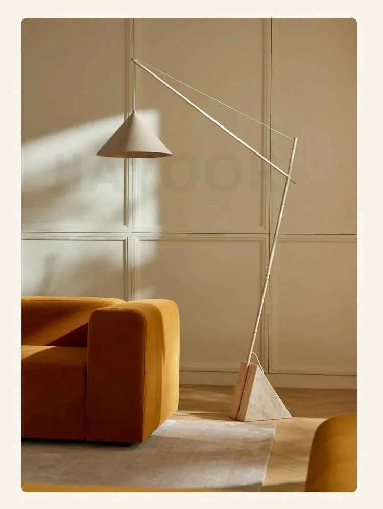 Light French Floor Lamp Nordic Modern Living Room Lamp Bedroom Marble Standing Lamp Fishing Lamp Home Decoration Lamp LED Light