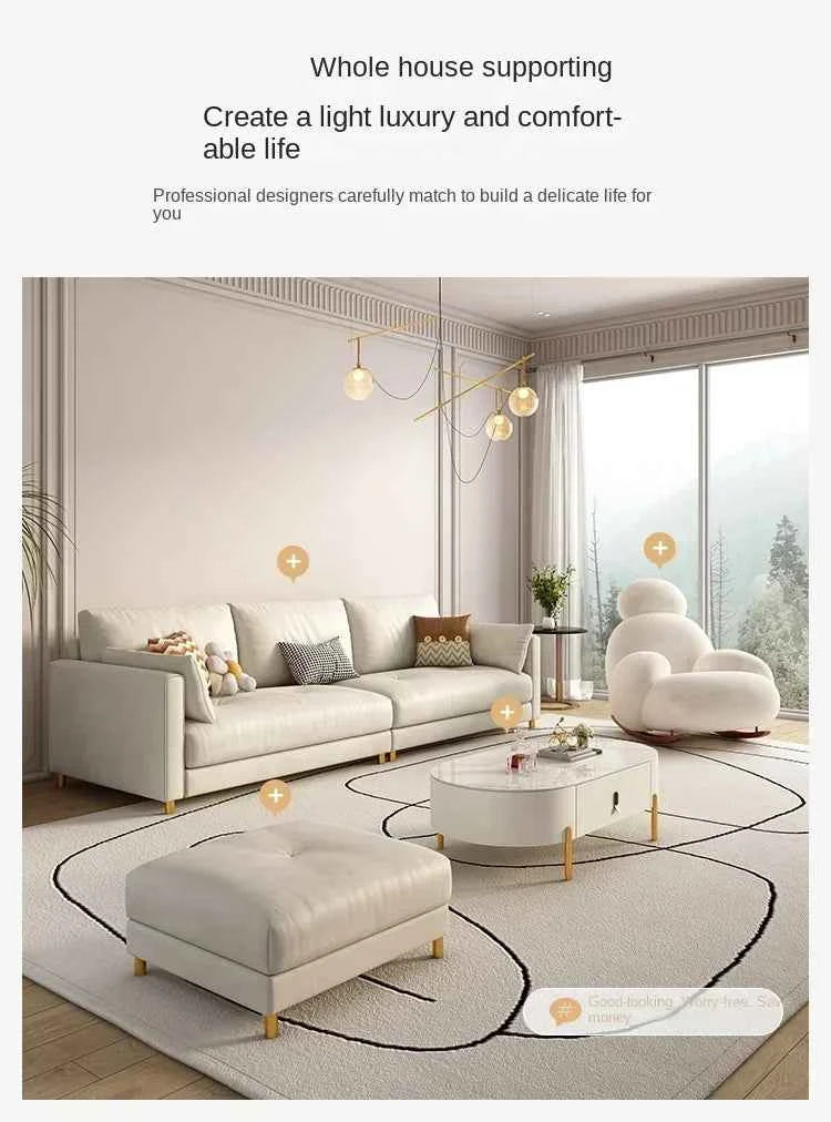 Big White Rocking Chair - Stylish Single Lazy Sofa for Living Room, Balcony, and Bedroom