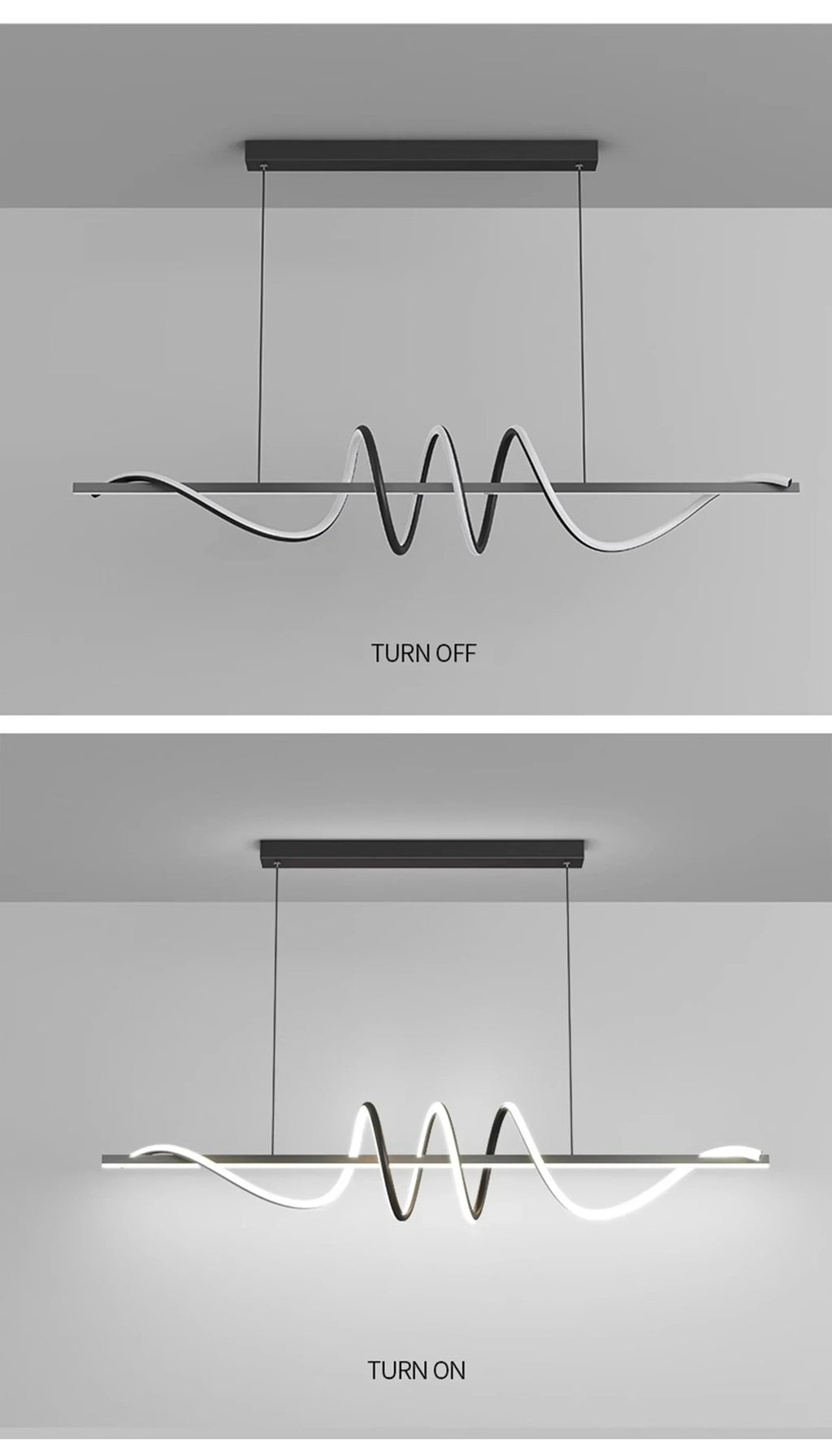 Minimalist Long Strip Restaurant Ceiling Chandelier Home Decor Bedroom Living Room Pendant Light Dining Table Bar Hanging Lamps