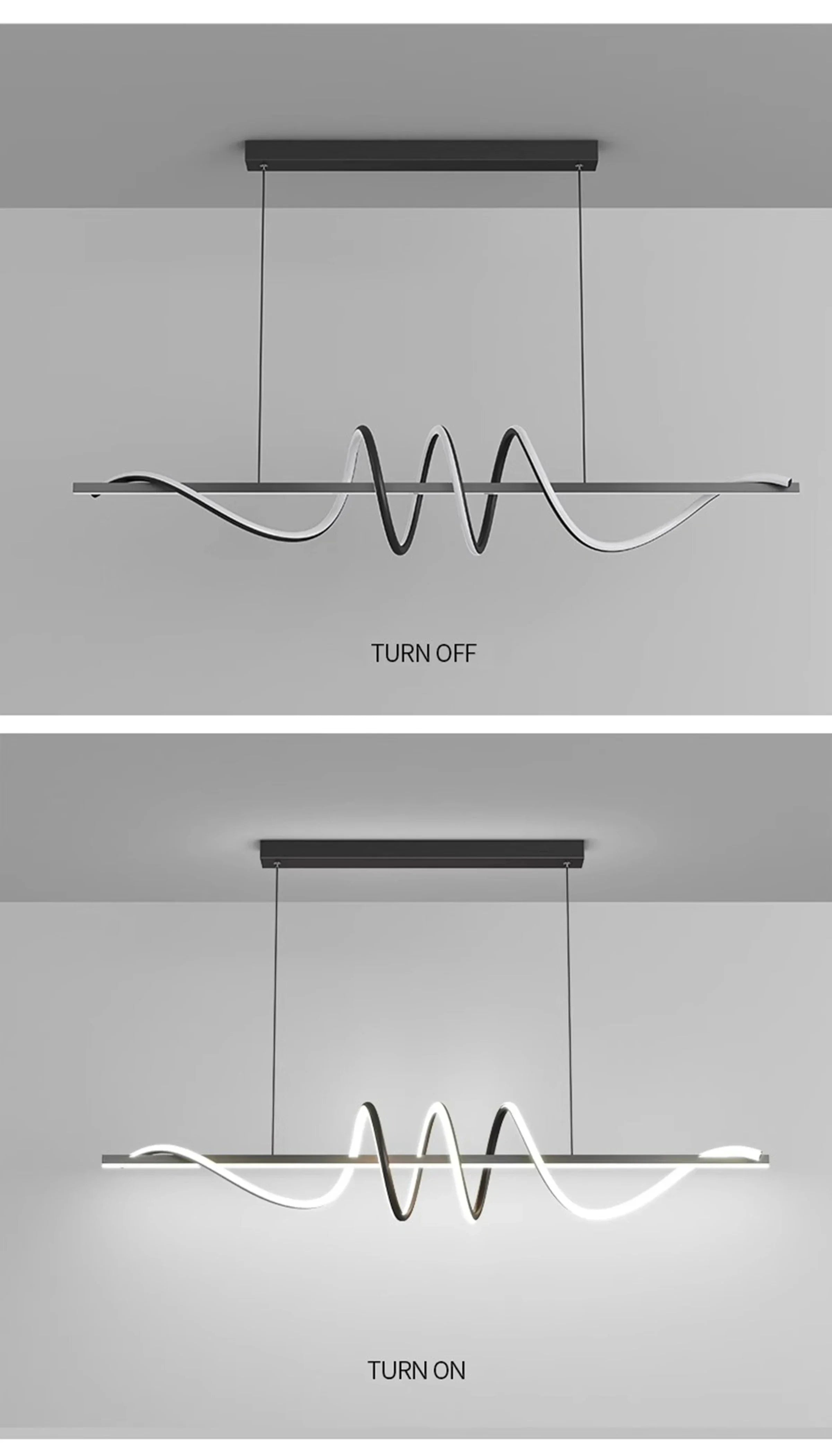 Minimalist Long Strip Restaurant Ceiling Chandelier Home Decor Bedroom Living Room Pendant Light Dining Table Bar Hanging Lamps