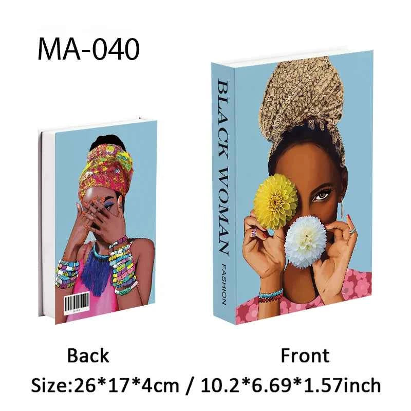 Luxury Openable Fake Books Box Decoration Fashion Black Women Magazine Coffee Table Book Villa Hotel Home Decor Shooting Props