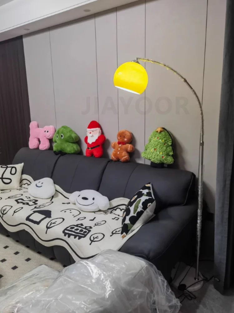 Nordic Floor Lamp - Luxury LED Living Room Atmosphere Fishing Lamp with Marble Base for Sofa Side and Bedroom Bedside Use