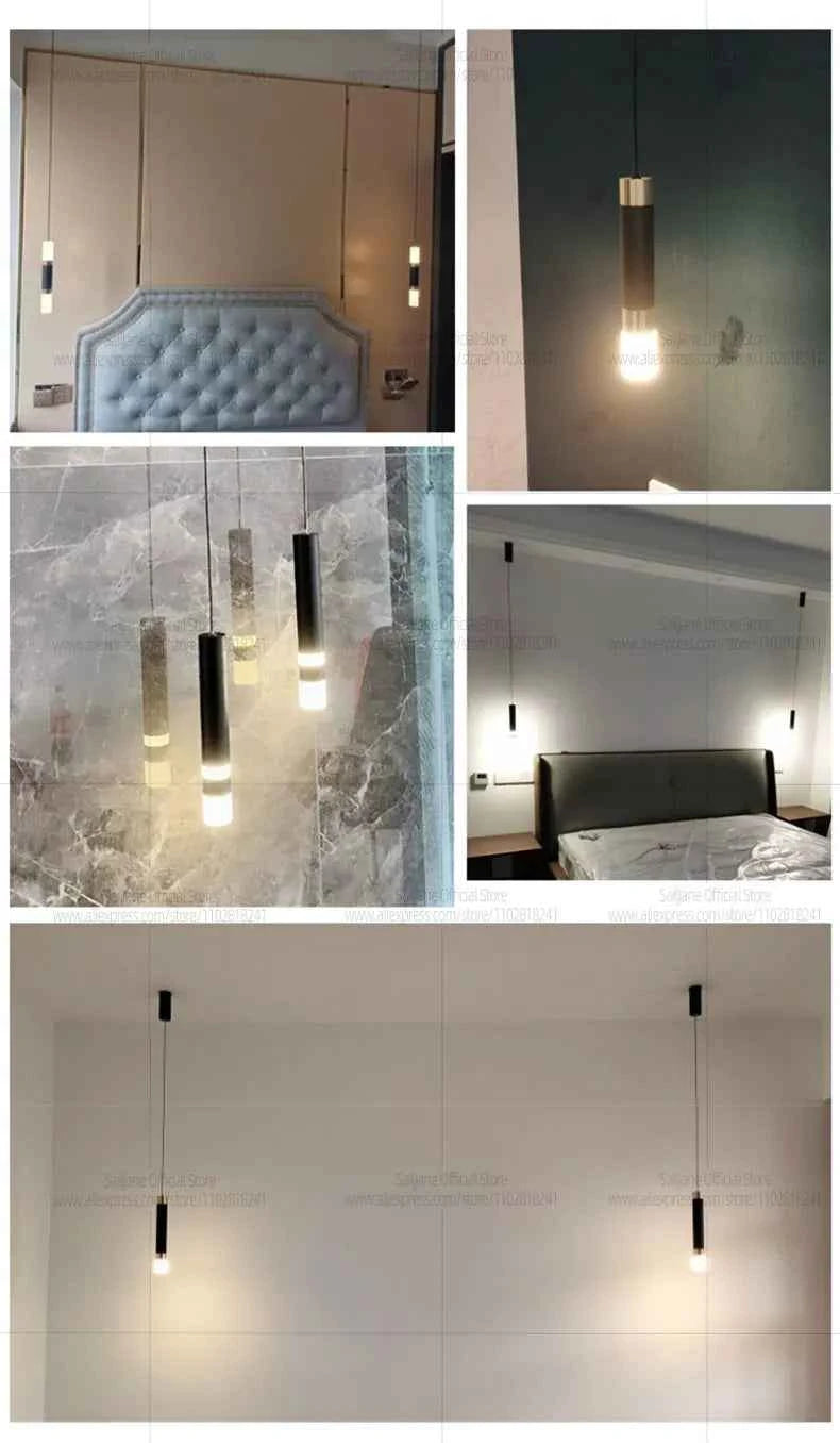 Modern LED Long Pendent Lamp Hanging Bedroom Bedhead pendant Light Suitable For Restaurant Bar Counter Decoration Chandelier