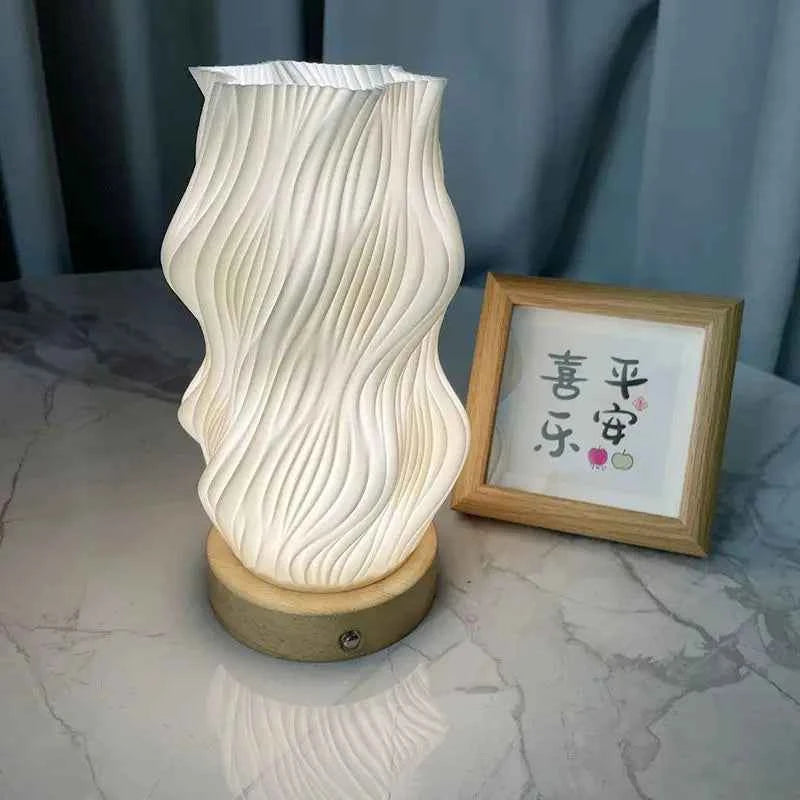 Flower Vase Table Lamp ins Cream Style Creative Atmosphere Light USB Rechargeable Bedside Night Light Desktop Decoration