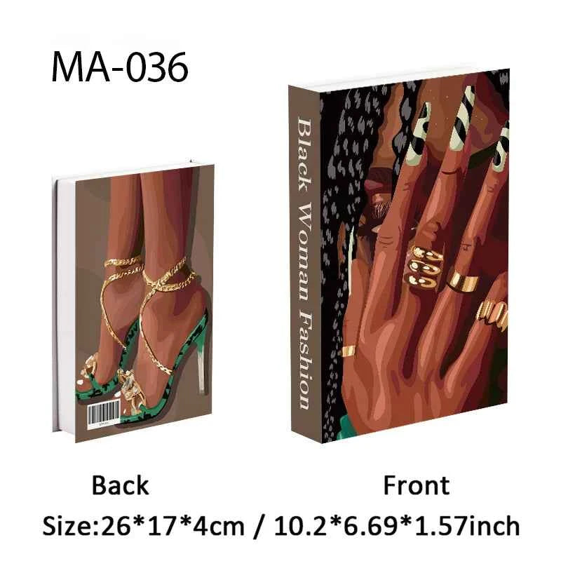 Luxury Openable Fake Books Box Decoration Fashion Black Women Magazine Coffee Table Book Villa Hotel Home Decor Shooting Props