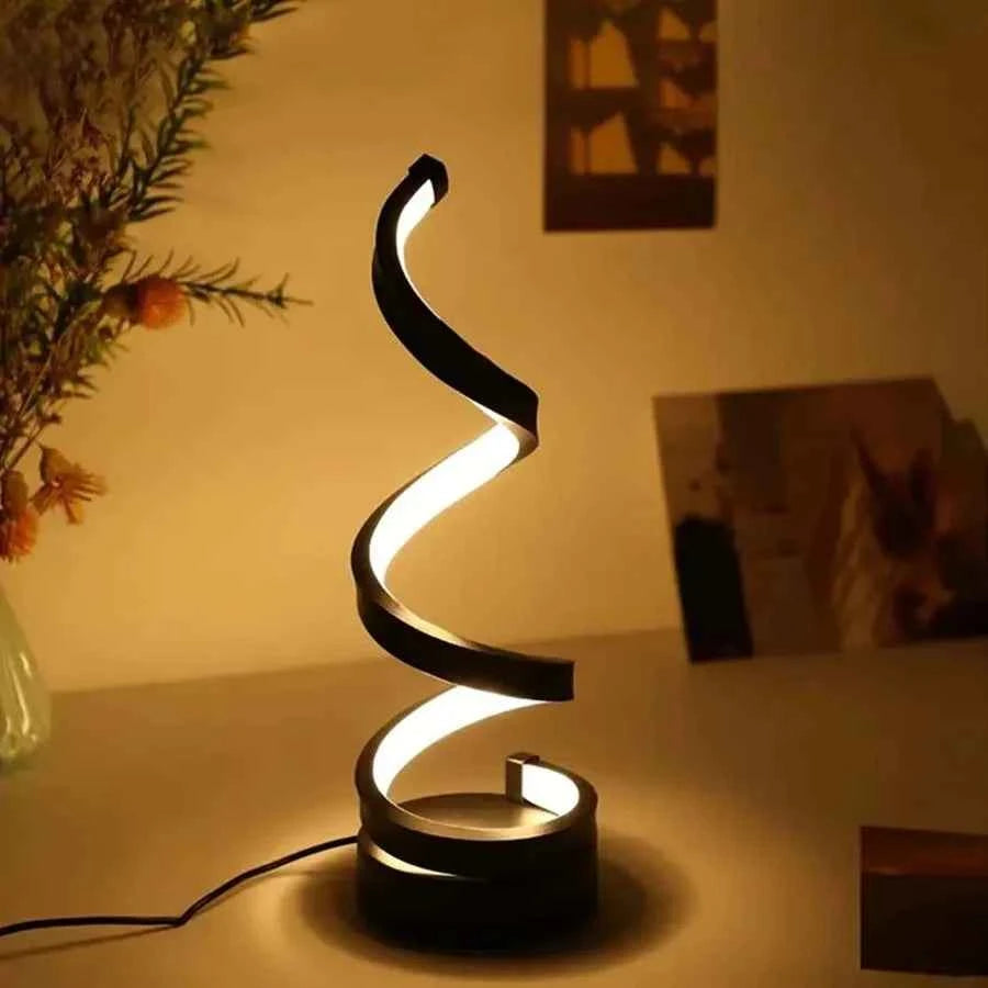 Creative Spiral LED Night Light 3 Colors Dimmable Desk Lamp Reading Light for Living Room Office Desk Bedroom Bedside Decor