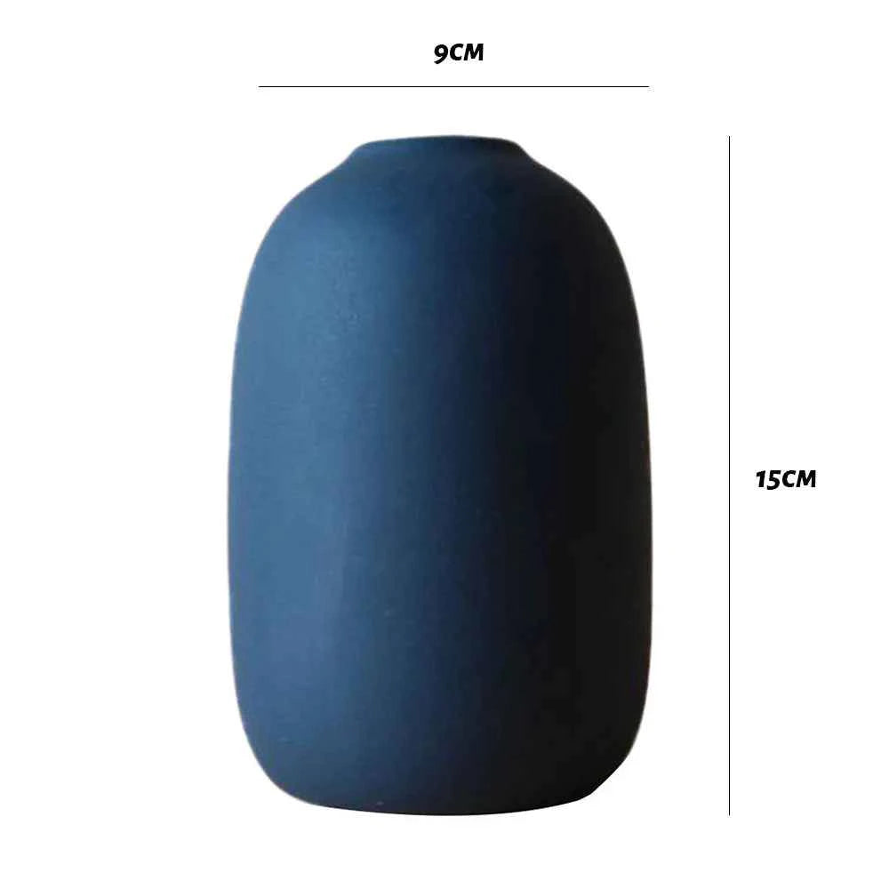 Nordic Ceramic Vase  Solid Color Simple Art Flower Pot Decoration With Small Bottleneck  For Table Shelf Dining Room