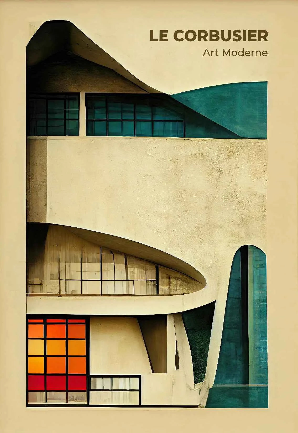 Fallingwater House Poster - Minimalist Bauhaus Classic Architecture Canvas Painting Wall Art for Living Home Decor