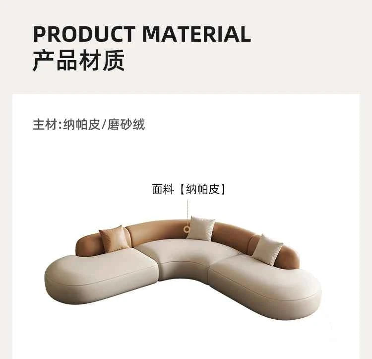 Curved Individual Living Room Sofas Corner Recliner Luxury Nordic Sofas Modern Cloud Single Floor Designer Wood Divano Furniture