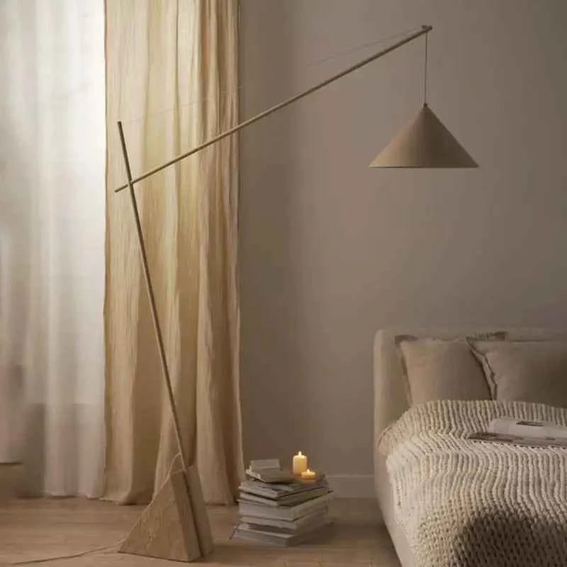 Light French Floor Lamp Nordic Modern Living Room Lamp Bedroom Marble Standing Lamp Fishing Lamp Home Decoration Lamp LED Light