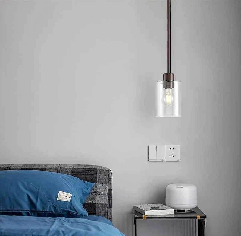 ﻿ Modern Industrial Pendant Lamp Glass Hanging  Adjustable height Kitchen Dining Room Bedroom Bedside bathroom Decor Lights