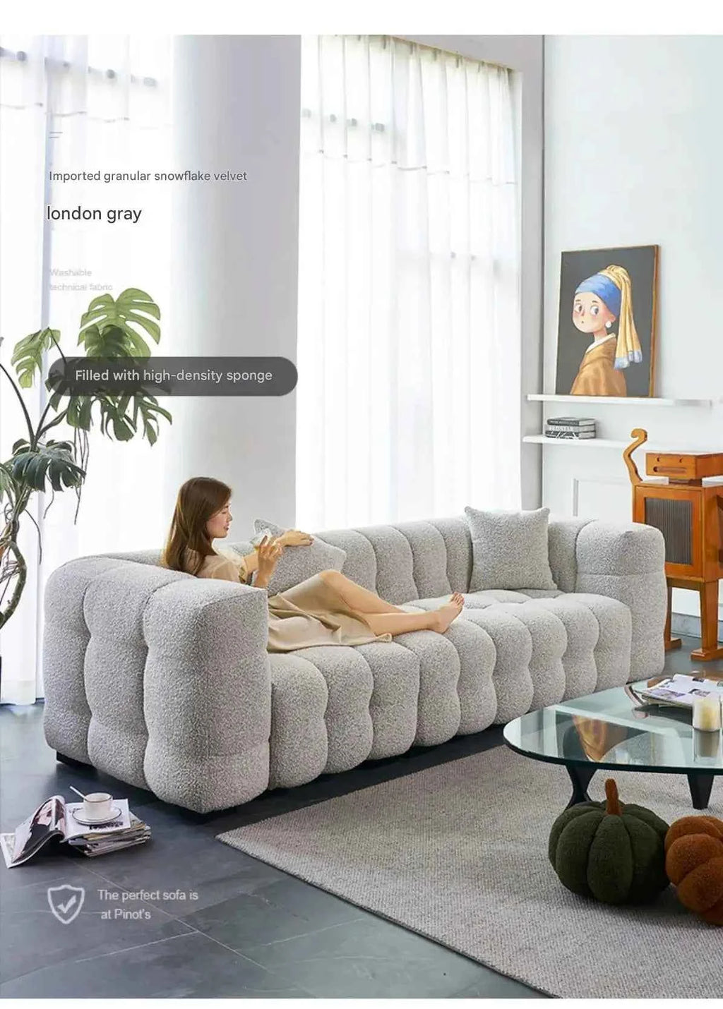 Nordic Luxury Puff Sofa Relaxing Comfortable Modern Designer Sofa Single Elegant Soft Canape Salon De Luxe Home Furniture
