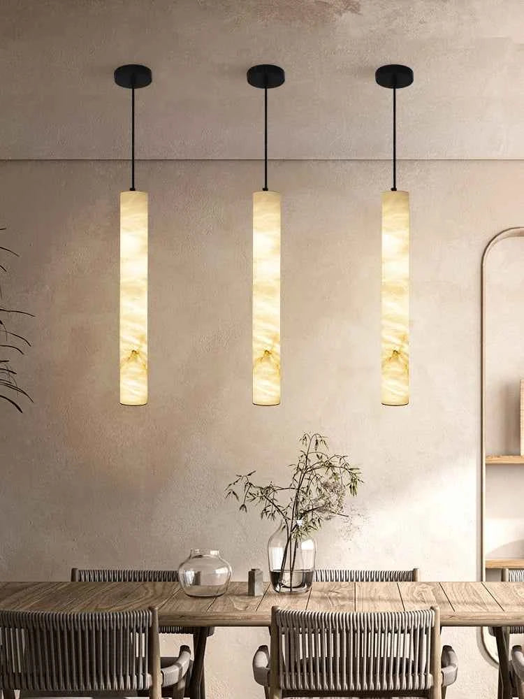 Suspension Luminaire Lampen Dinning Room Pendant Light 2025 Trendy Natural Marble Hanging Lamps LED Alabaster Chandelier