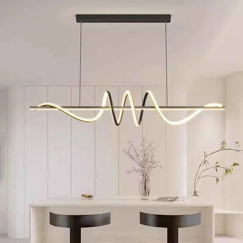 Minimalist Long Strip Restaurant Ceiling Chandelier Home Decor Bedroom Living Room Pendant Light Dining Table Bar Hanging Lamps