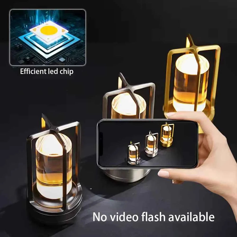 16 Modes Table Lamp LED Rechargeable Dimmable Mood Light Crystal Candle Room Decoration Portable Night Lights For Home Bar Gift