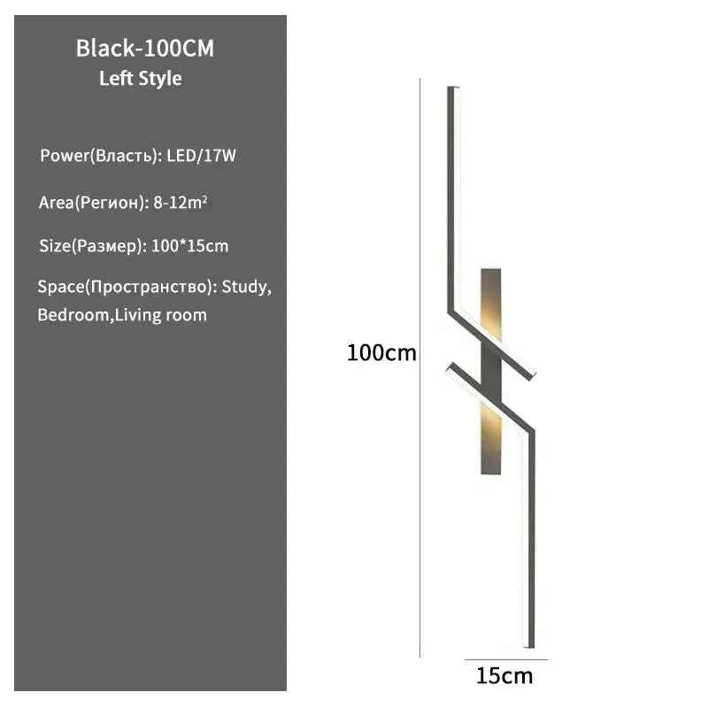 Modern Creative Strip Led Wall Light Minimalist Bedroom Bedside Wall Sconce Led Lights Living Room TV Sofa Background Wall Lamp