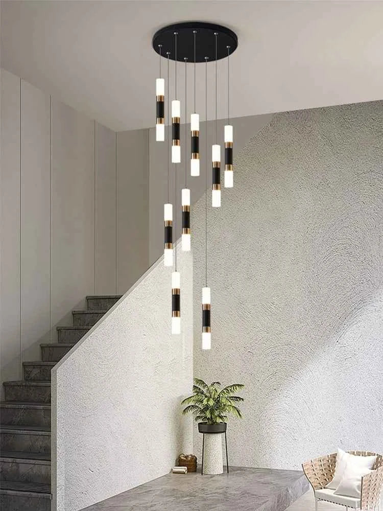 Modern Ceiling Chandelier Indoor Stair LED Decoration Chandelier Living Room Staircase Pendant Lights Duplex House Hanging Lamp