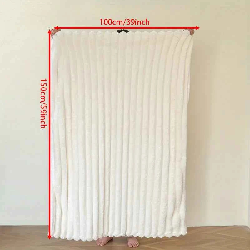 Cozy Striped Flannel Throw Blanket - Soft, Warm & Lightweight for Couch, Bed, Office, and Travel - Versatile All-Season Gift