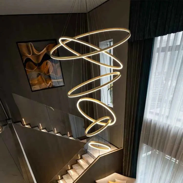 Luxury Large Pendant Lamp, Creative Design Chandelier for Loft, Duplex, Hotel Lobby, Living Room Decor