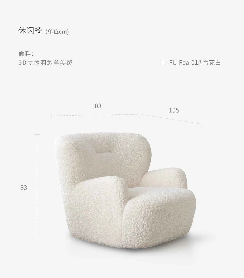 Lazy Lounge Sofa Chair - Modern Luxury Recliner for Living Room, Ergonomic Comfortable Vanity Furniture