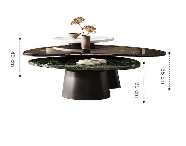 "Luxury Natural Stone Coffee Table - Italian Designer Marble Tea Table, Artistic Freeform Shape for Modern Living Room"