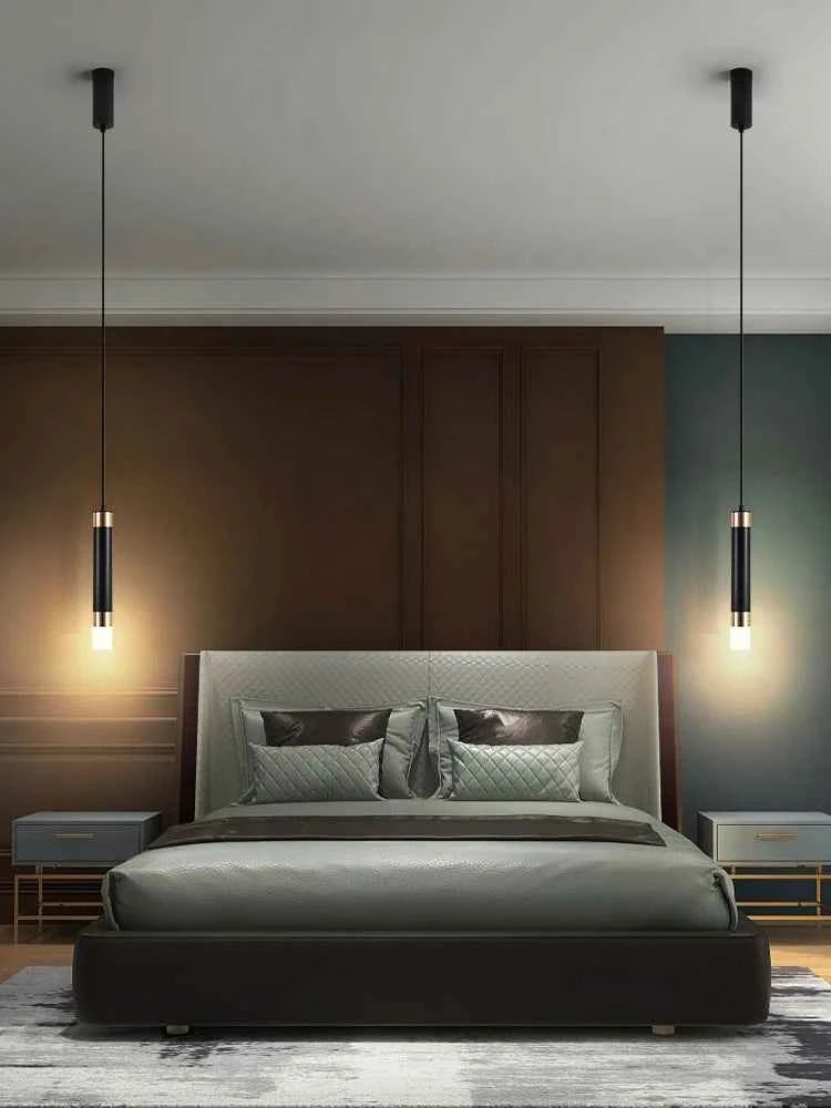 Modern LED Long Pendent Lamp Hanging Bedroom Bedhead pendant Light Suitable For Restaurant Bar Counter Decoration Chandelier