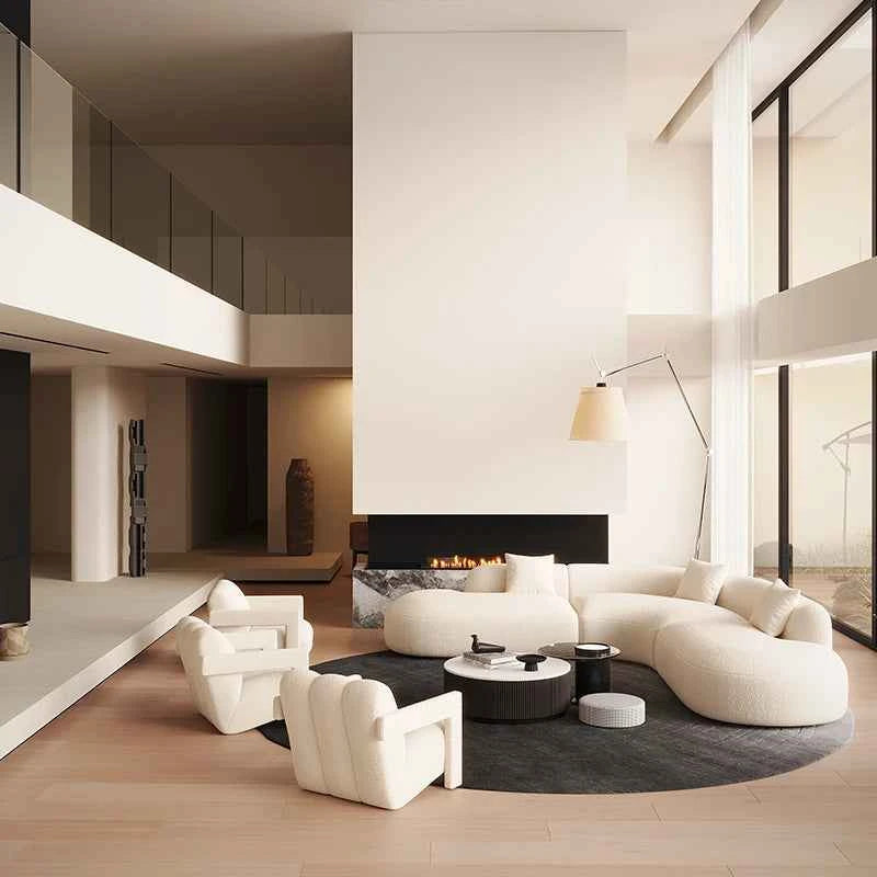 Curved Individual Living Room Sofas Corner Recliner Luxury Nordic Sofas Modern Cloud Single Floor Designer Wood Divano Furniture