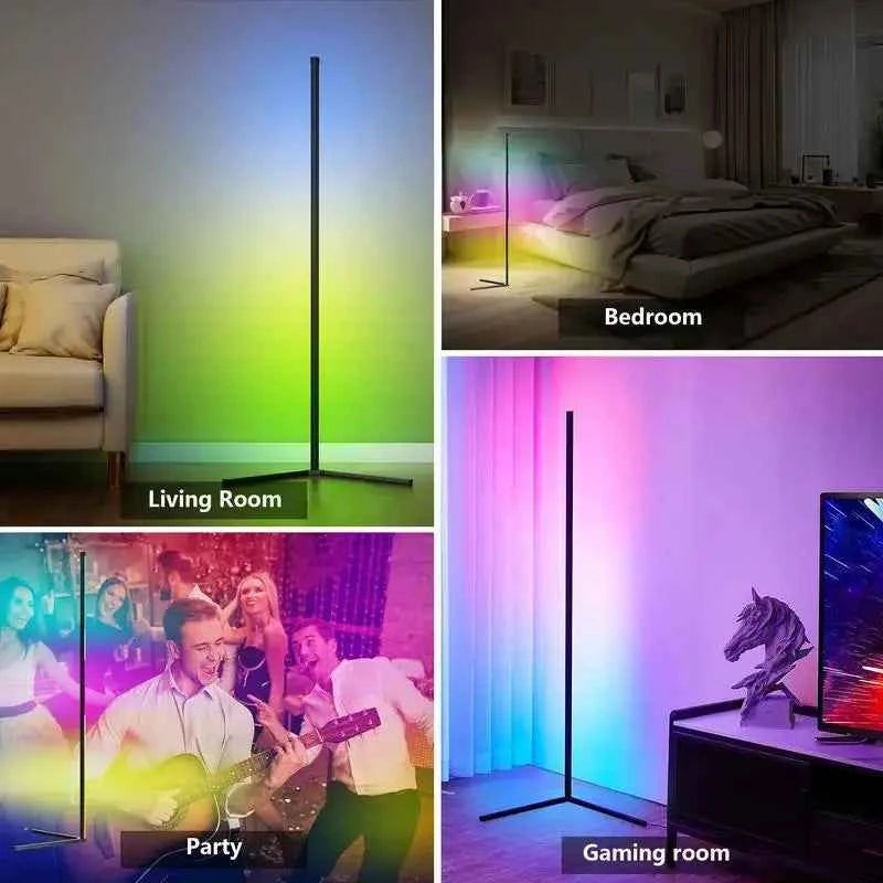 RGB Dream Color Floor Lamp with Music Sync Modern 16 Million Color Changing Standing Mood Light For Bedroom Living Room
