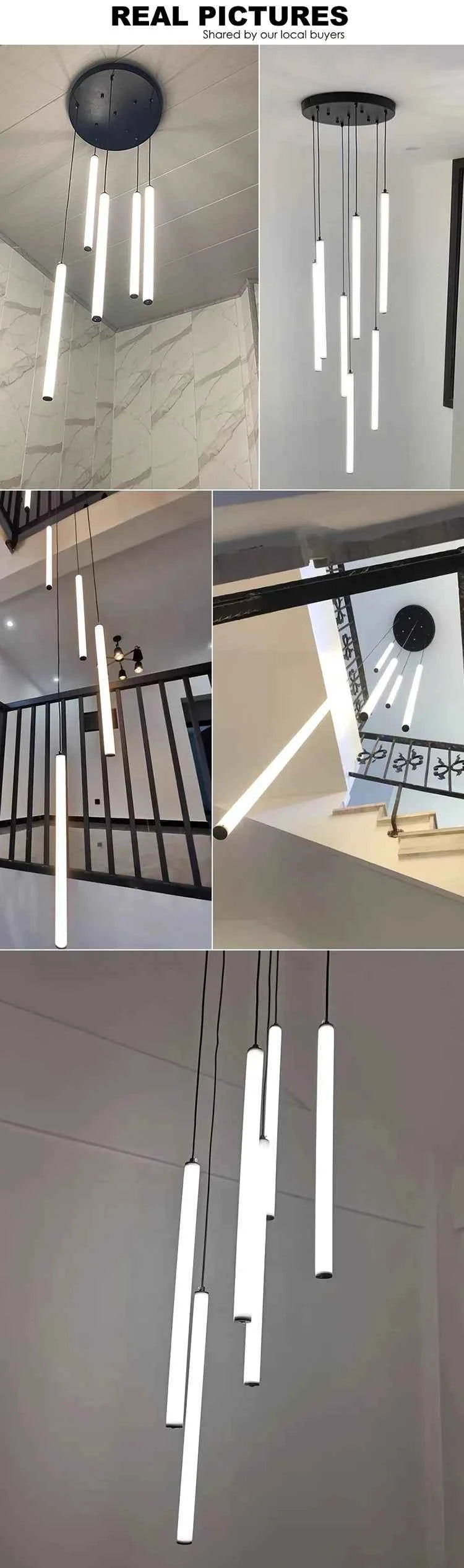 LED Long Chandelier Modern Home Decoration Pendant Lights Minimalist Attic Living Room Staircase Lighting Indoor Hanging Lamps