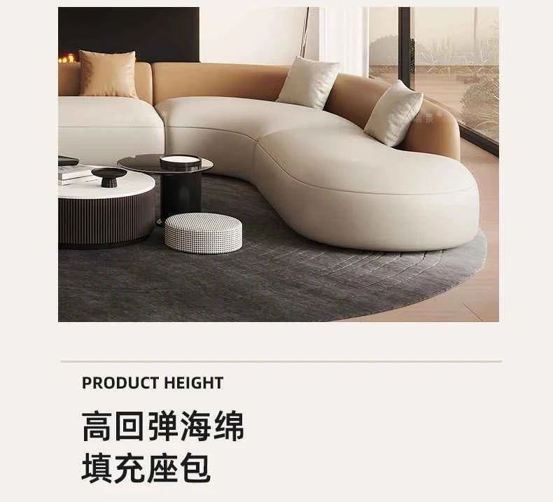 Curved Individual Living Room Sofas Corner Recliner Luxury Nordic Sofas Modern Cloud Single Floor Designer Wood Divano Furniture