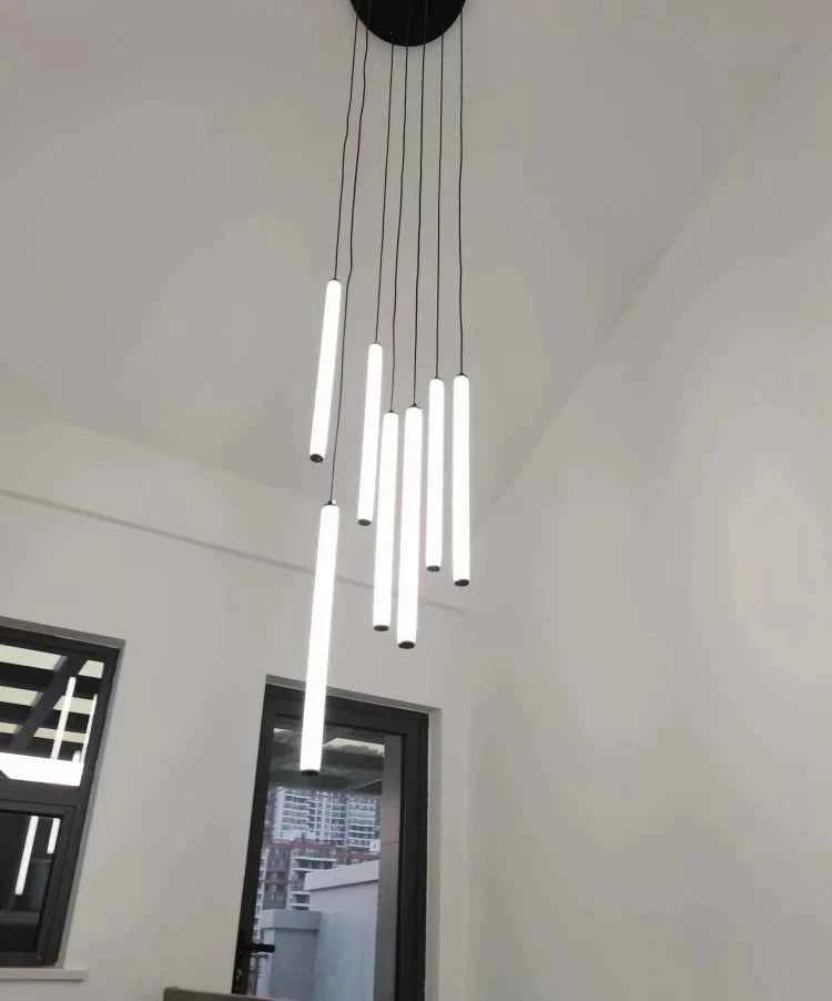 LED Long Chandelier Modern Home Decoration Pendant Lights Minimalist Attic Living Room Staircase Lighting Indoor Hanging Lamps