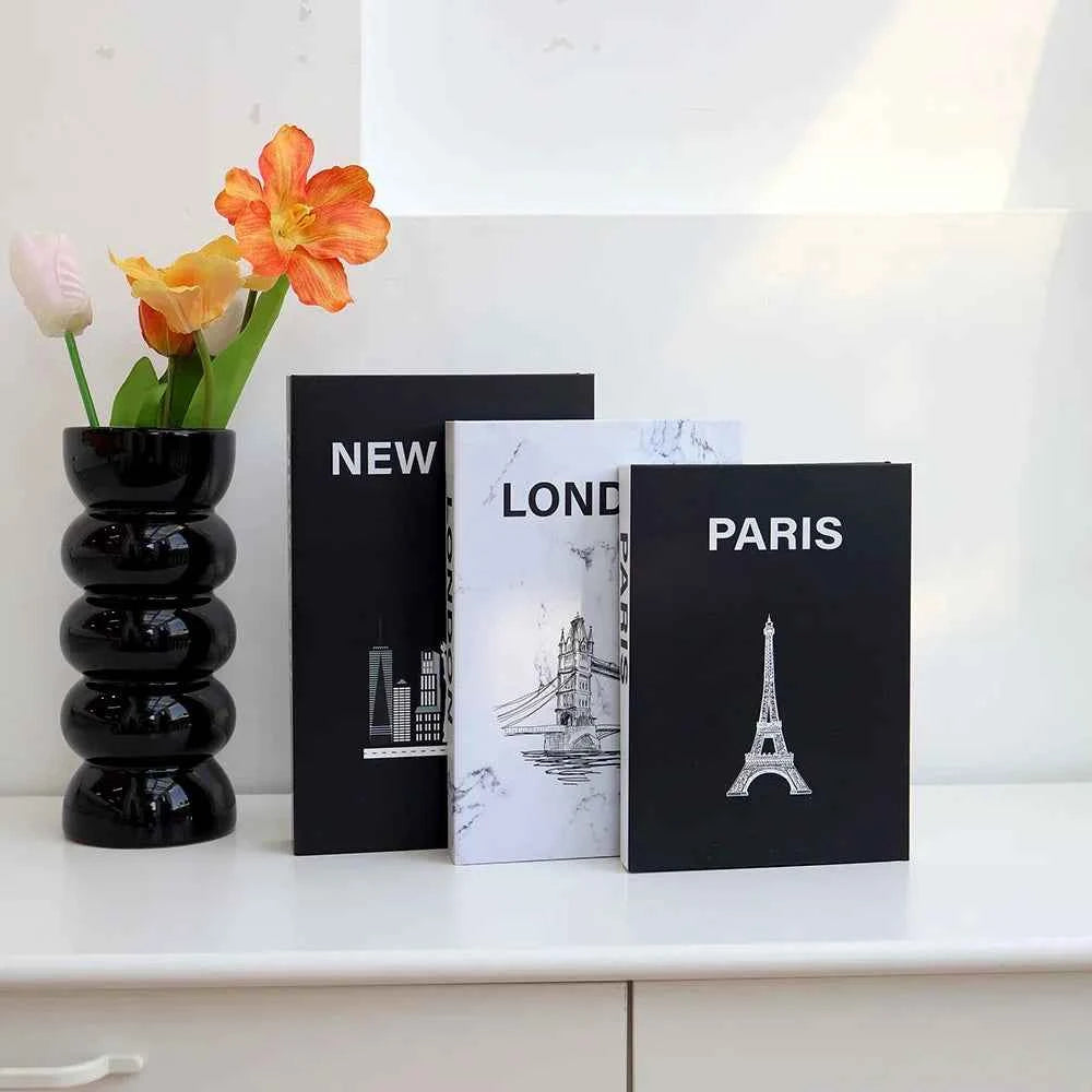 New 3Pcs/Set Multiple Size Fake Books Ornament Decorative Fake Book For Home Bookshelf Decor Living Room Coffee Table Books